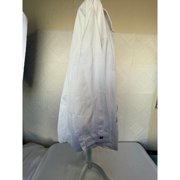 Jacket Tudor court size 4x women's White denim  2 big pockets dirty spots - Picture 9 of 16